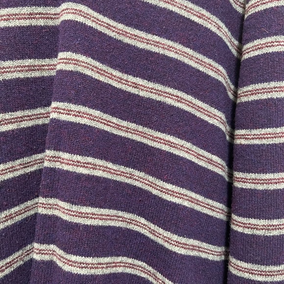 Brooks Brothers Sweater Mens XL Purple Gray Striped Lambswool Shawl Collar. - Picture 2 of 6